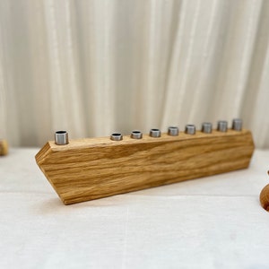 Handcrafted African Walnut Hanukkiah - Menorah for Hanukkah - Artisanal Jewish Decor - Holiday Centerpiece