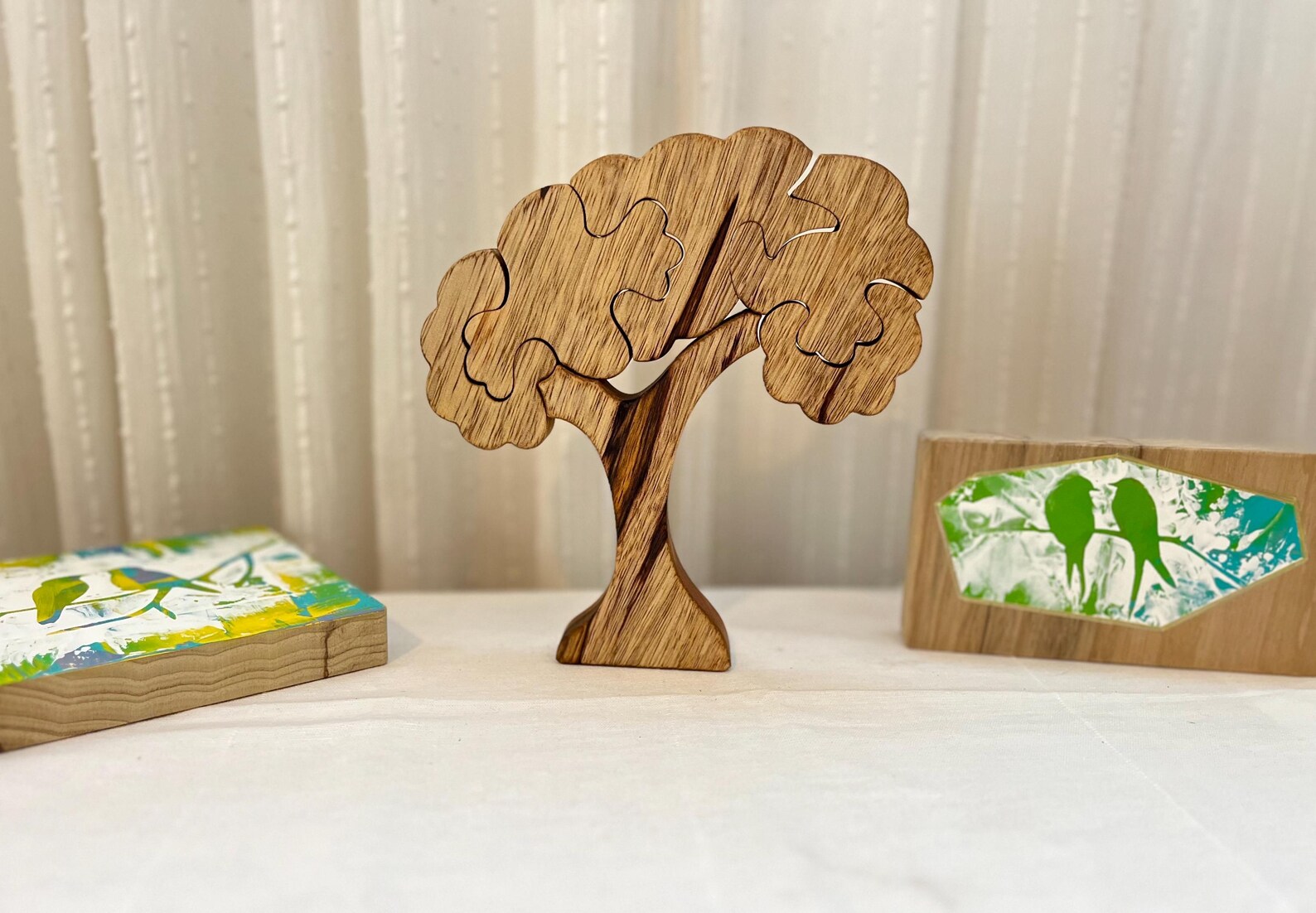 Sustainable Wooden Tree Puzzle - Rustic Jigsaw Game, Educational Toy ...