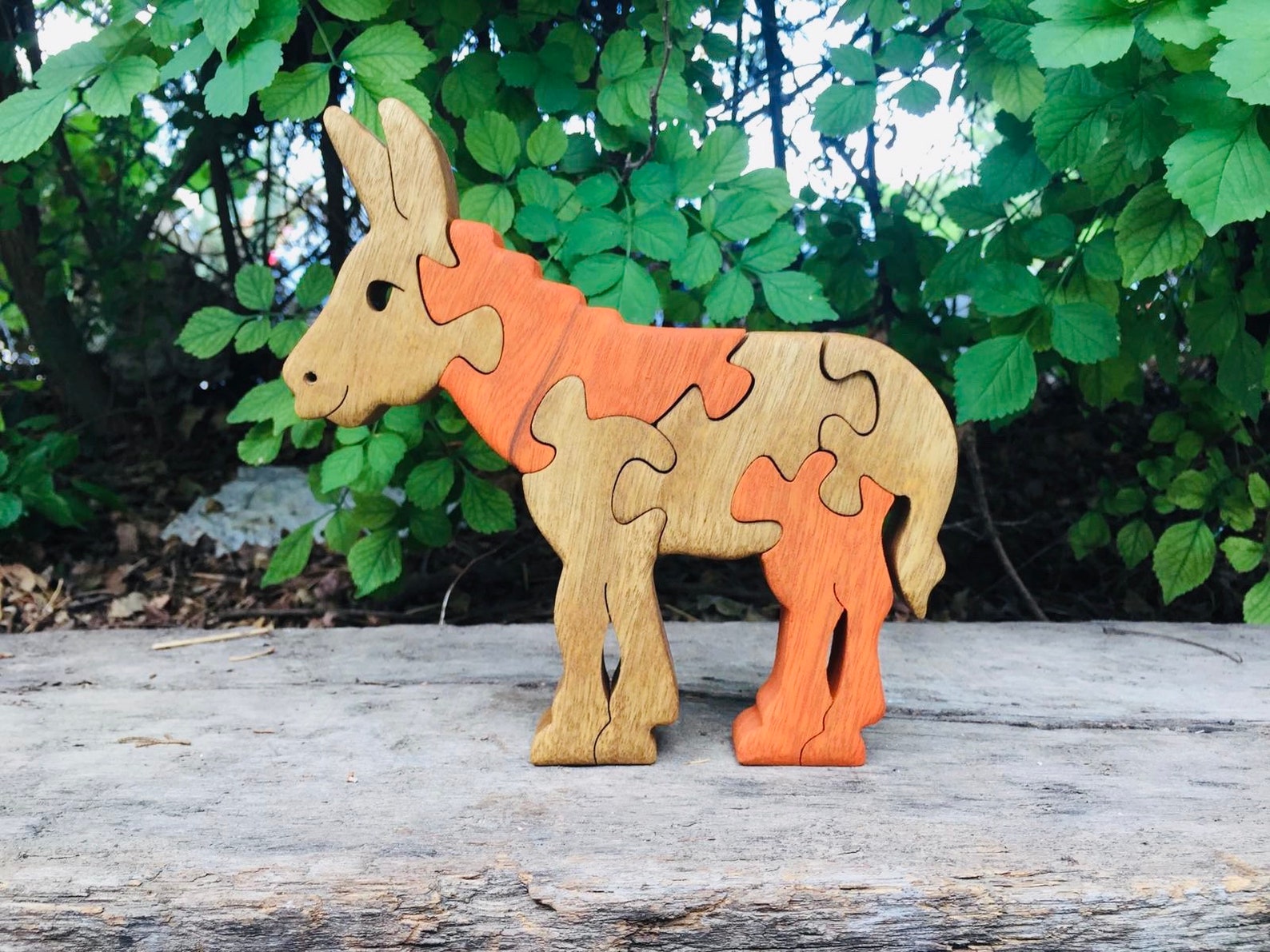 Wooden puzzle Donkey Scrollsaw puzzle Handmade puzzle Wood Etsy