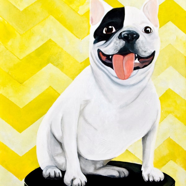 Brian or the Chevron Pattern Portrait - Bulldog/Print