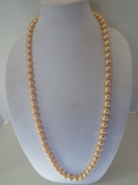 Carolee 34" faux pearl necklace signed bridal wedd