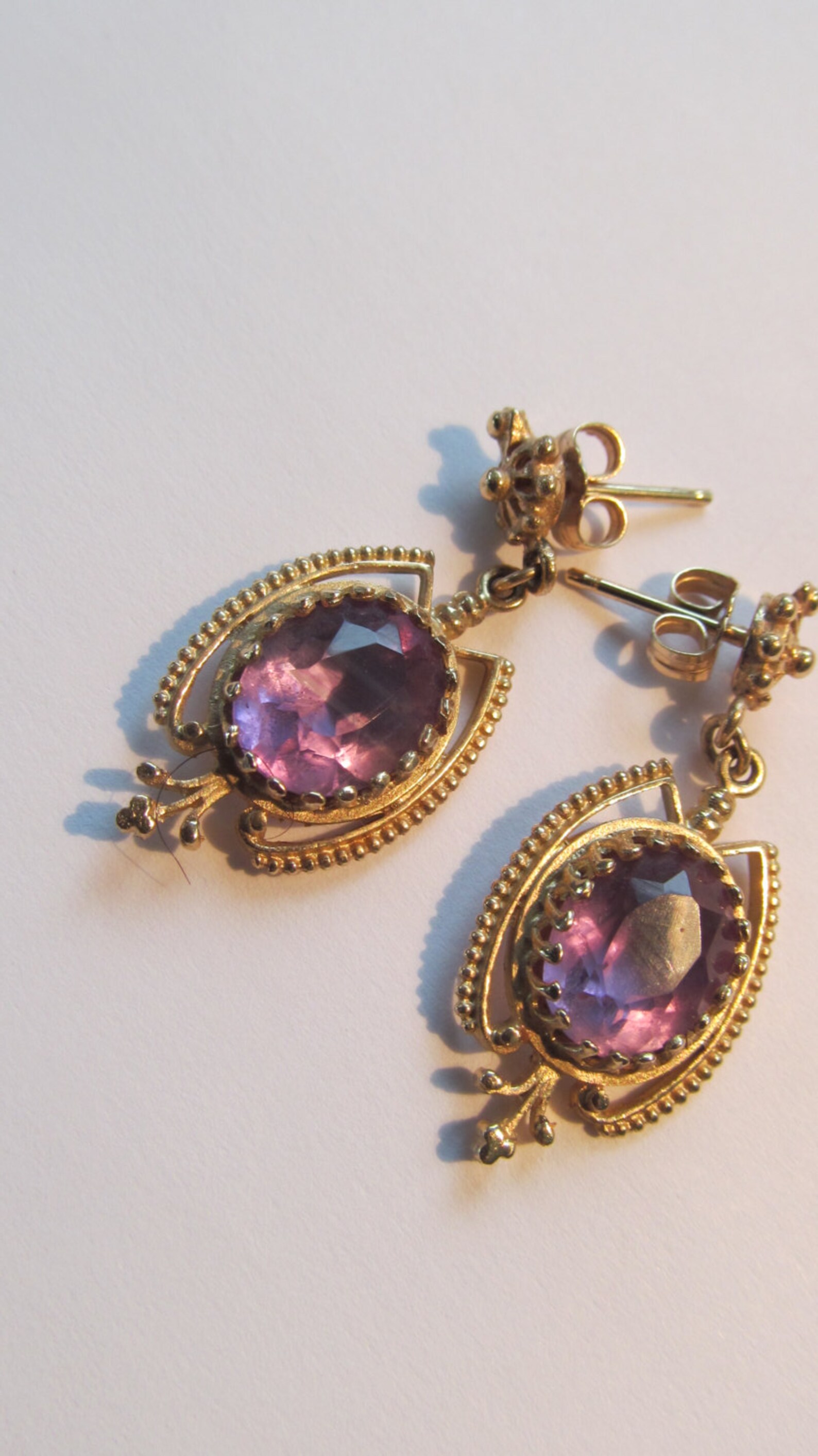 14k Gold Georgian Victorian Revival Faceted African Amethyst - Etsy