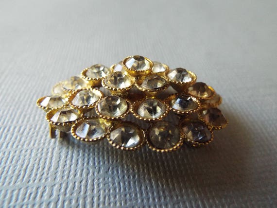 antique Czech glass cluster pin crystal sterling … - image 5