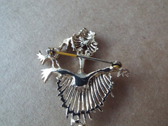 Retro Scarecrow pin with bird abstract scare crow… - image 2