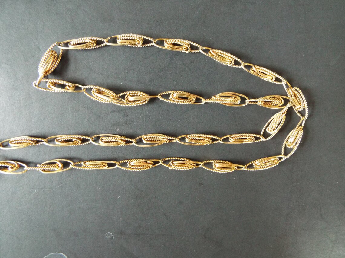 Vintage gold filled unusual chain link necklace 18 Etsy