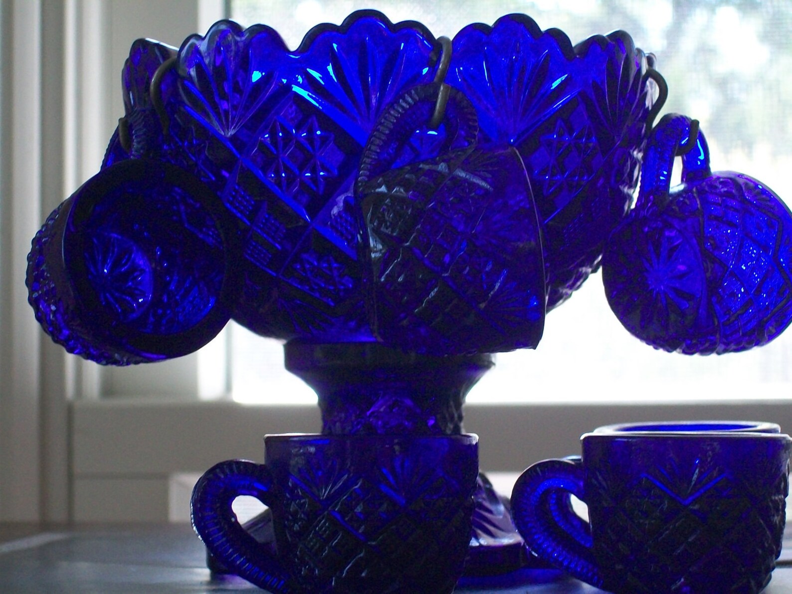 Miniature cobalt blue childs punch bowl set Etsy