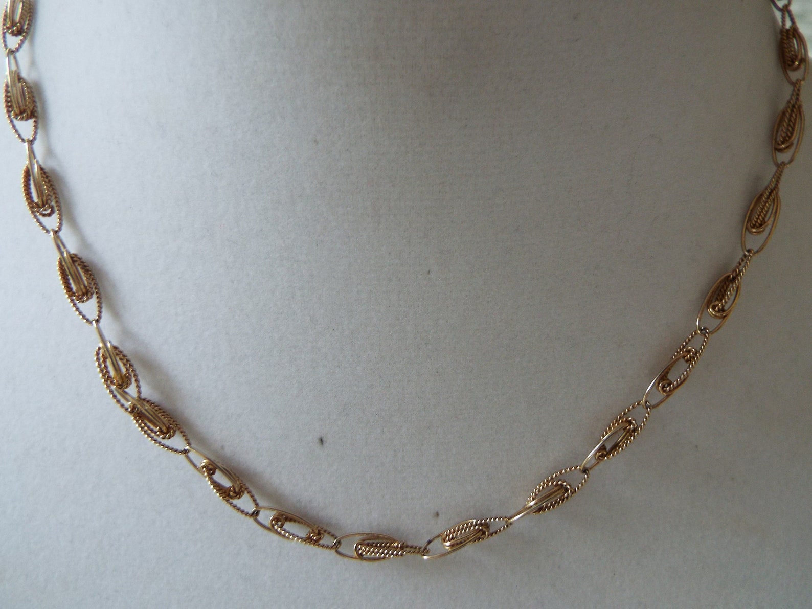 Vintage gold filled unusual chain link necklace 18 Etsy