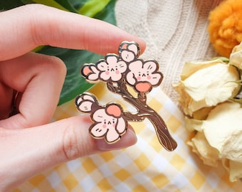 Cherry Blossom Branch Pin - Enamel Pin - Sakura - Cute Pin - Geeniejay