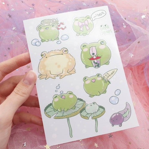 Froggochan and Friends Sticker Sheet Kawaii Cute Bullet Etsy