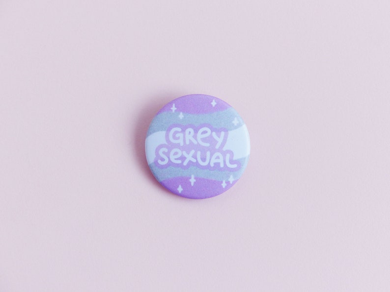 Greysexual Flag 38mm Pin Badge, Pastel, Fairy Kei, Queer, LGBT community, Cute, Kawaii, Self Expression, Love, Stocking Filler