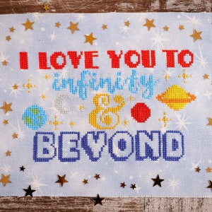 Infinity and Beyond Cross Stitch Pattern / Modern Cross Stitch Pattern/ Space cross stitch pattern