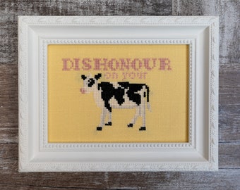 Cow Cross Stitch Pattern - Cow Cross Stitch Pattern - Modern Cross Stitch Pattern - Digital Cross Stitch Pattern