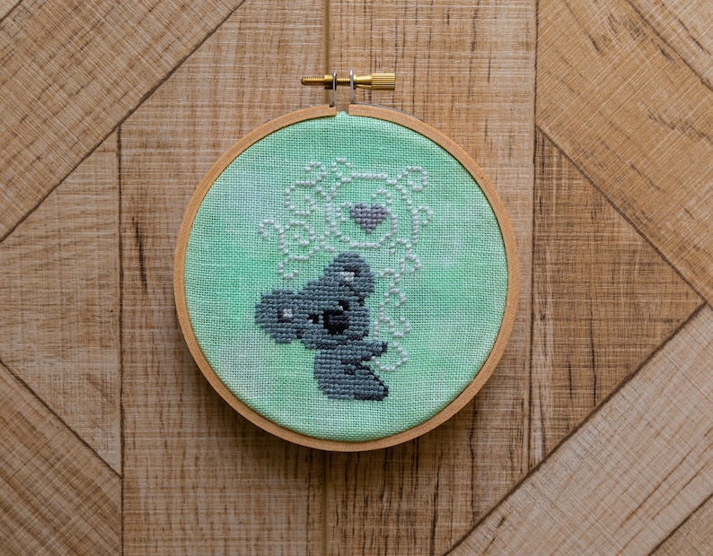 Koala Cross Stitch Pattern Modern Cross Stitch Pattern Digital Cross Stitch Pattern Australia Cross Stitch Pattern image 1