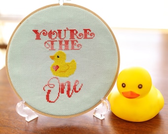 You're the One Cross Stitch Pattern - Rubber Ducky Cross Stitch Pattern - Digital Cross Stitch Pattern - Cute Cross Stitch Pattern