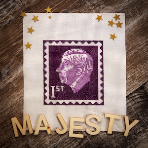 His Majesty Cross Stitch Pattern - King Charles Cross Stitch Pattern - Stamp Cross Stitch Pattern - Cross Stitch Digital Pattern