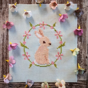 Woodland Bunny Cross Stitch Pattern - Cross Stitch Digital Pattern PDF - Rabbit Cross Stitch Pattern - Cute Cross Stitch