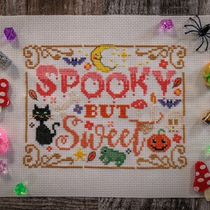 Spooky but Sweet Cross Stitch Pattern - Cross Stitch Digital Pattern PDF - Halloween Cross Stitch Pattern - Modern Cross Stitch