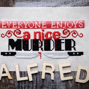 True Crime Cross Stitch Pattern - Modern Cross Stitch Pattern - Digital Cross Stitch Pattern - Hitchcock Cross Stitch Pattern