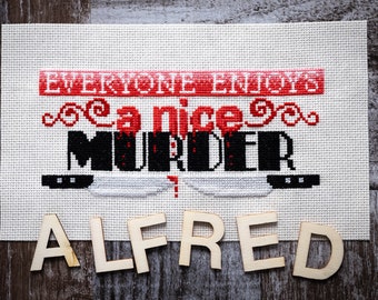 True Crime Cross Stitch Pattern - Modern Cross Stitch Pattern - Digital Cross Stitch Pattern - Hitchcock Cross Stitch Pattern