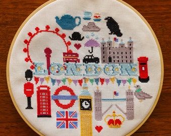 London Cross Stitch Pattern - Travel Cross Stitch Pattern - Digital Cross Stitch Pattern