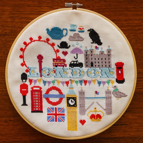 London Cross Stitch Pattern - Travel Cross Stitch Pattern - Digital Cross Stitch Pattern