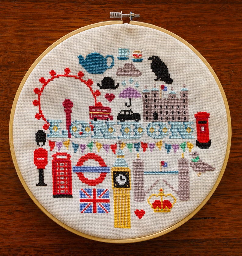 London Cross Stitch Pattern Digital PDF Pattern England Etsy