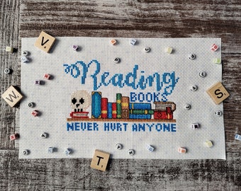 Reading Cross Stitch Pattern - Books Cross Stitch Pattern - Digital Cross Stitch Pattern