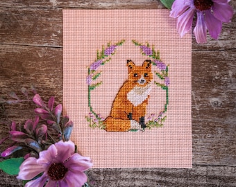 Woodland Fox Cross Stitch Pattern - Cross Stitch Digital Pattern PDF - Fox Cross Stitch Pattern - Cute Cross Stitch