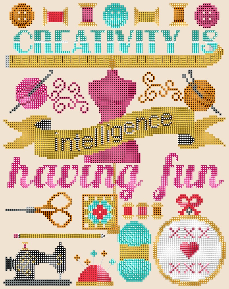 Sewing Craft Embroidery Modern Cross Stitch Pattern Digital Etsy