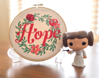 Hope Cross Stitch Pattern - Modern Cross Stitch Pattern - Princess Cross Stitch Pattern - Digital Cross Stitch Downloadable Pattern