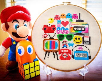 Eighties Cross Stitch Pattern / Retro 1980s Cross Stitch Pattern / Cross Stitch Pattern