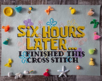 Six Hours Later - Cross Stitch Digital Pattern PDF - Snarky Cross Stitch Pattern