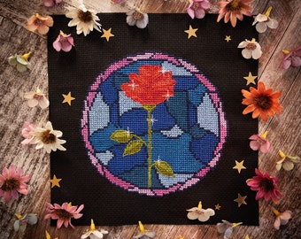 Enchanted Rose Cross Stitch Pattern - Fairytale Cross Stitch Pattern - Digital Cross Stitch Pattern