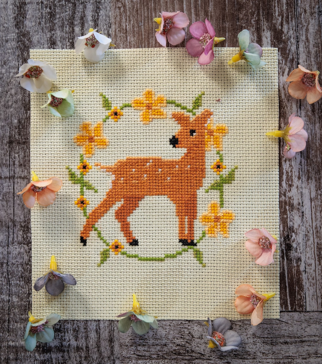 Woodland Deer Cross Stitch Pattern - Cross Stitch Digital Pattern PDF ...