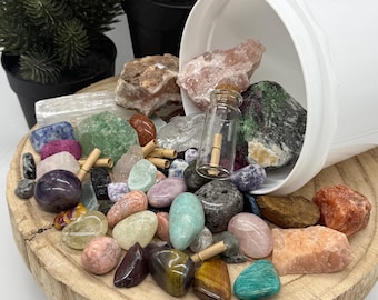 Kit de extracción de cristales de los deseos - Cubo para excavar gemas de intención - Manifestación - Regalo espiritual - Dama del musgo