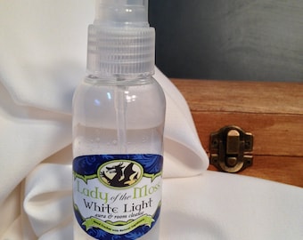 Spray de luz blanca para purificar el aire: reequilibra los chakras, eleva tu energía, limpia tu aura y tu espacio sagrado, equilibra el feng shui con bruma de salvia.