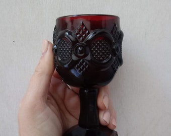 Goblet perfect for altar, red Avon glass,