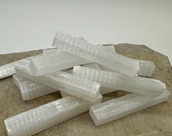 SELENIT STÄBTE 1,5-2 inch Handflächengröße perfekt für Reisen, Meditation, Werkzeugweihe, Reinigung und Erdung.