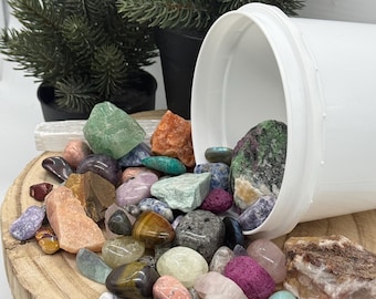 Kit de minería de cristales para niños - Cubo para excavar gemas para niños - Kit de descubrimiento de rocas - Regalo de juego sensorial - Dama del musgo