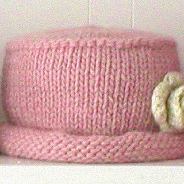 Knitting Pattern - Pillbox with Roll Brim, knit felted bucket hat ladies' women's girls' PDF pattern, in English Only