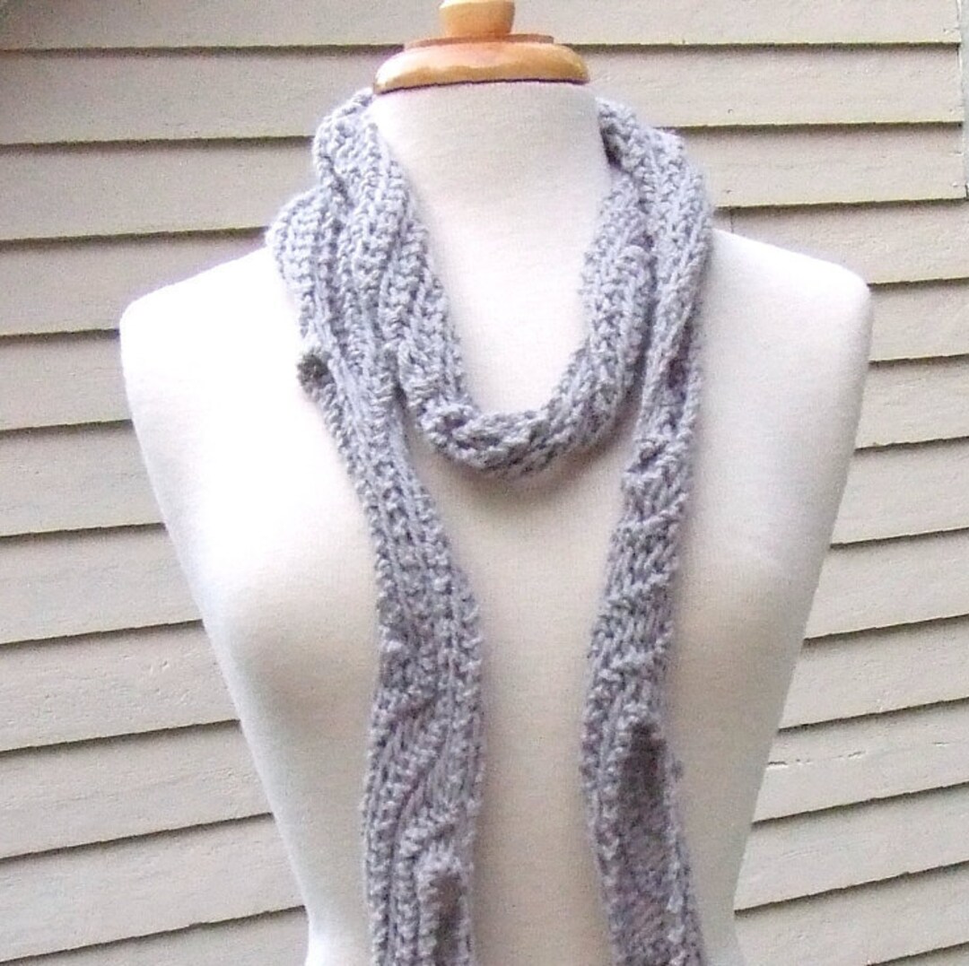Knitting Pattern in the Loop Scarf Skinny Scarf Knit Lace Etsy