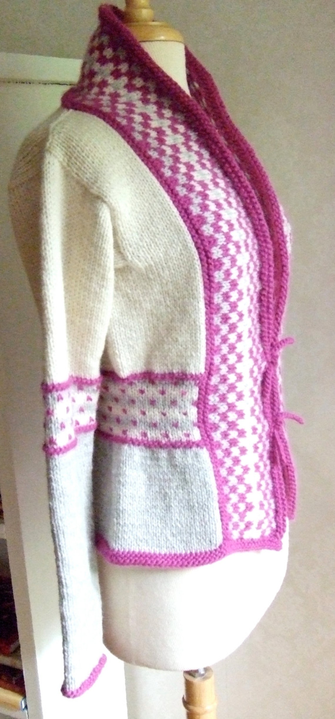 Knitting Pattern Kimono Fana, Ladies', Women's Knit Cardigan Belted