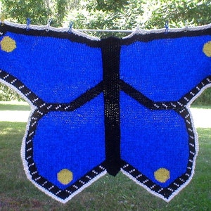 Knitting Pattern - Butterfly Baby Blanket, knit butterfly baby blanket afghan throw PDF pattern, in English Only