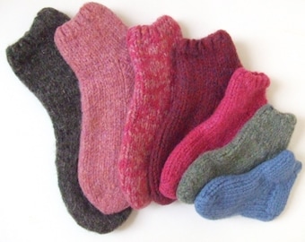Knitting Pattern – Fulled Family Booties, knit fulled felted children's women's men's slipper sock, PDF pattern, in English Only