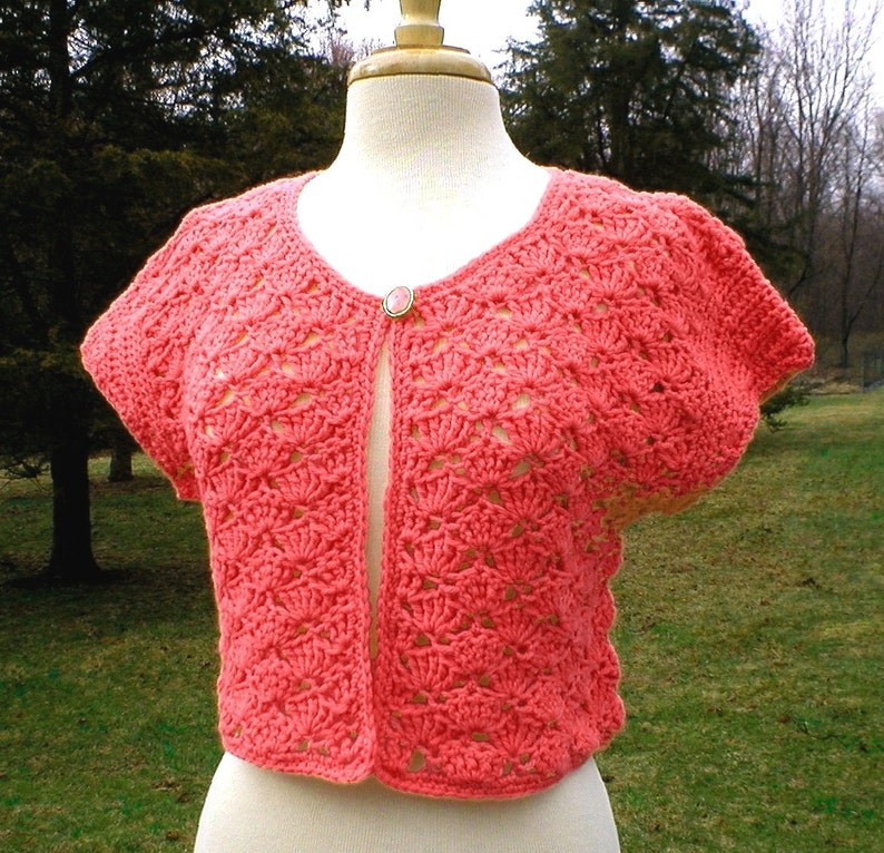 Crochet Pattern-cap-sleeve Summer Cardigan, Crochet Sweater Pattern