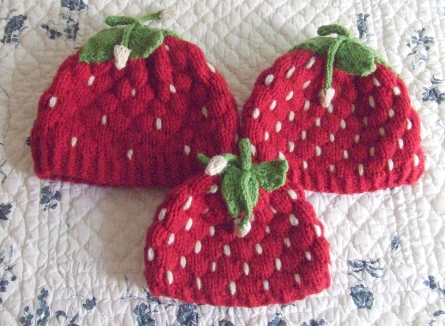 Knitting PatternStrawberry Hats knit strawberry small child Etsy