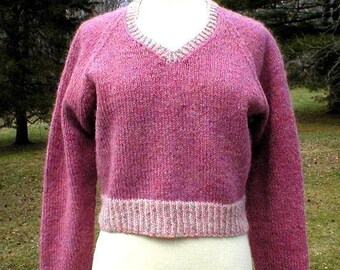 Modello lavorato a maglia – Raglan corto con scollo a V, pullover raglan con scollo a V da donna HW aran lavorato a maglia, modello PDF, solo in inglese