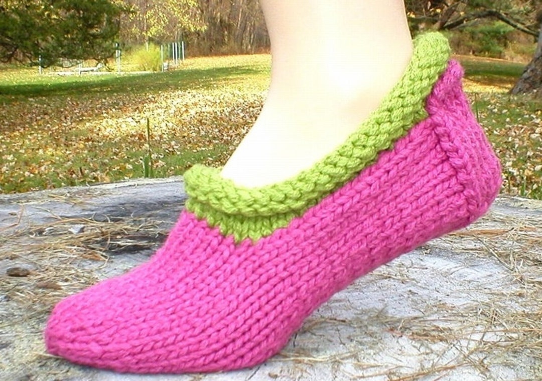 Knitting Pattern-shortie Slippers & Faeroe Slipper Socks Knit - Etsy