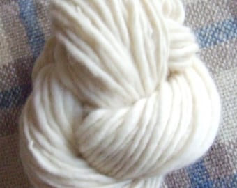 Handspun Falkland Singles Wool Yarn, Bulky Weight, 3.5 ozs/100 gm, white, un-dyed, knit, crochet, weave, felt