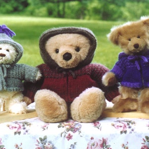 Knitting Pattern - Teddy Bear Sweatshirt Jacket, teddy bear zippered hooded jacket cardigan sweater hoodie, PDF pattern, in English Only
